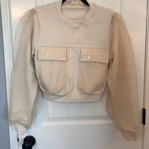 Anthropologie Utility Pocket Pullover Neutral Size Small